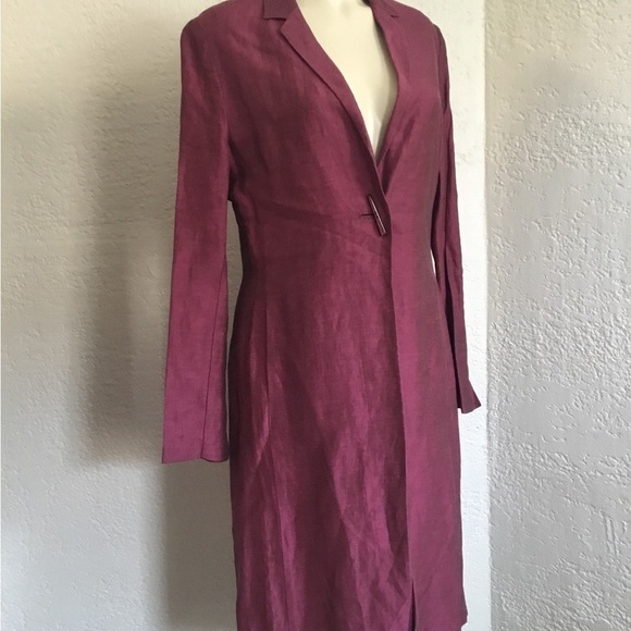 Caramelo dark magenta color one button duster Sz 42. Spain - Picture 2 of 9